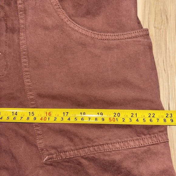 Free People We The Free Fields Of Flowers Wide-Leg Overalls Bib L Mocha $128NWOT - Picture 8 of 11